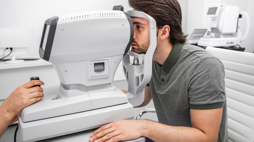 a man getting an eye exam